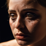 **

A close-up shot of a performer backstage, illuminated by a single spotlight. Their face reflects a mix of exhaustion and deep contemplation, eyes gazing into a mirror. Subtle makeup smudges and a partially removed costume hint at the emotional toll of the performance. The overall mood is introspective and thoughtful, emphasizing the artist's self-reflection after the show.

**