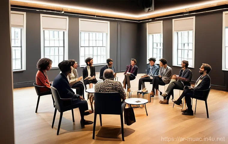 뮤지컬 배우의 추천 커뮤니티 사이트 - **Prompt 1: Artistic Collaboration and Experience Exchange**
    "A vibrant, diverse group of musica...