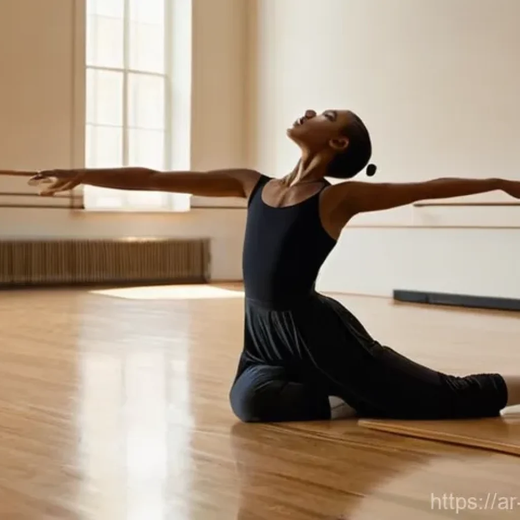 뮤지컬 배우의 연습실 풍경 - **Prompt 1: The Aspiring Actor's Solitude**
A wide shot of a young, determined musical theatre a...