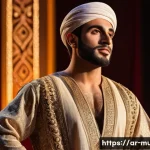 뮤지컬 배우 크리에이티브 프로세스 - A detailed portrait of a Middle Eastern male musical theater actor in traditional stage makeup and e...