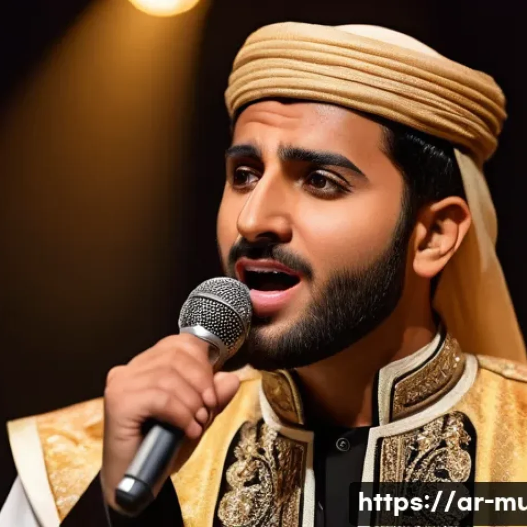 뮤지컬 배우로 성공한 스타들의 비결 - A Middle Eastern male musical theater performer on stage, wearing traditional yet modern theatrical ...