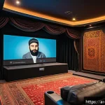 뮤지컬 배우의 실시간 공연 스트리밍 팁 - A cozy home theater setup designed for live musical theater streaming, featuring multiple DSLR camer...